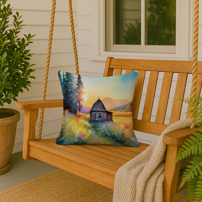 Montana Bitterroot in Watercolor Throw Pillow
