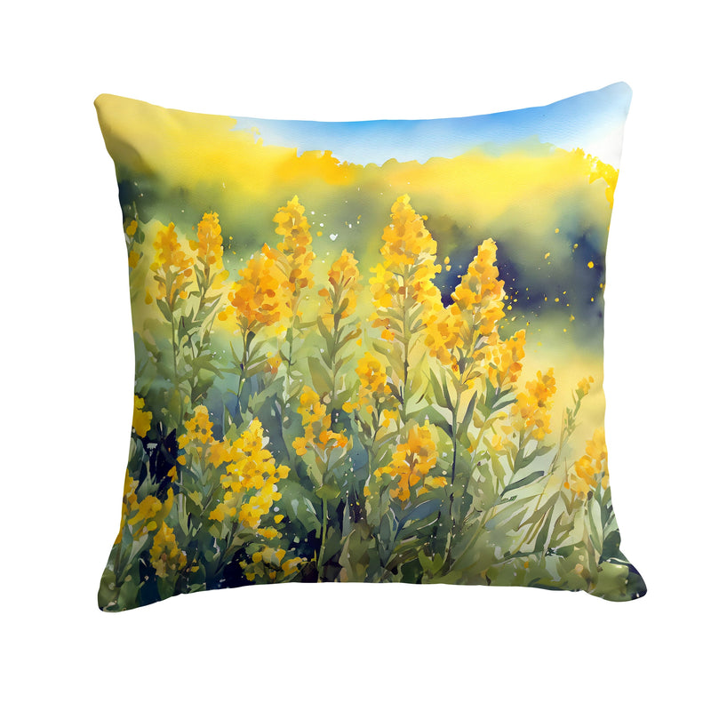 Nebraska Goldenrod in Watercolor Throw Pillow