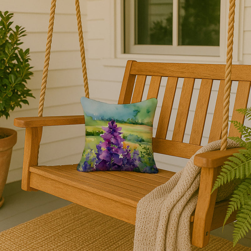 New Jersey Violet in Watercolor Throw Pillow