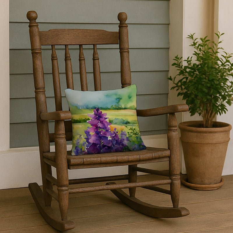 New Jersey Violet in Watercolor Throw Pillow