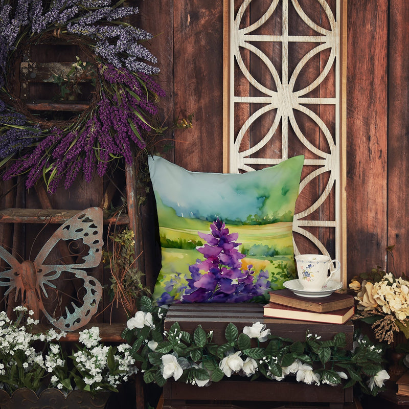 New Jersey Violet in Watercolor Throw Pillow