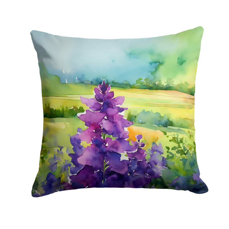 New Jersey Violet in Watercolor Throw Pillow