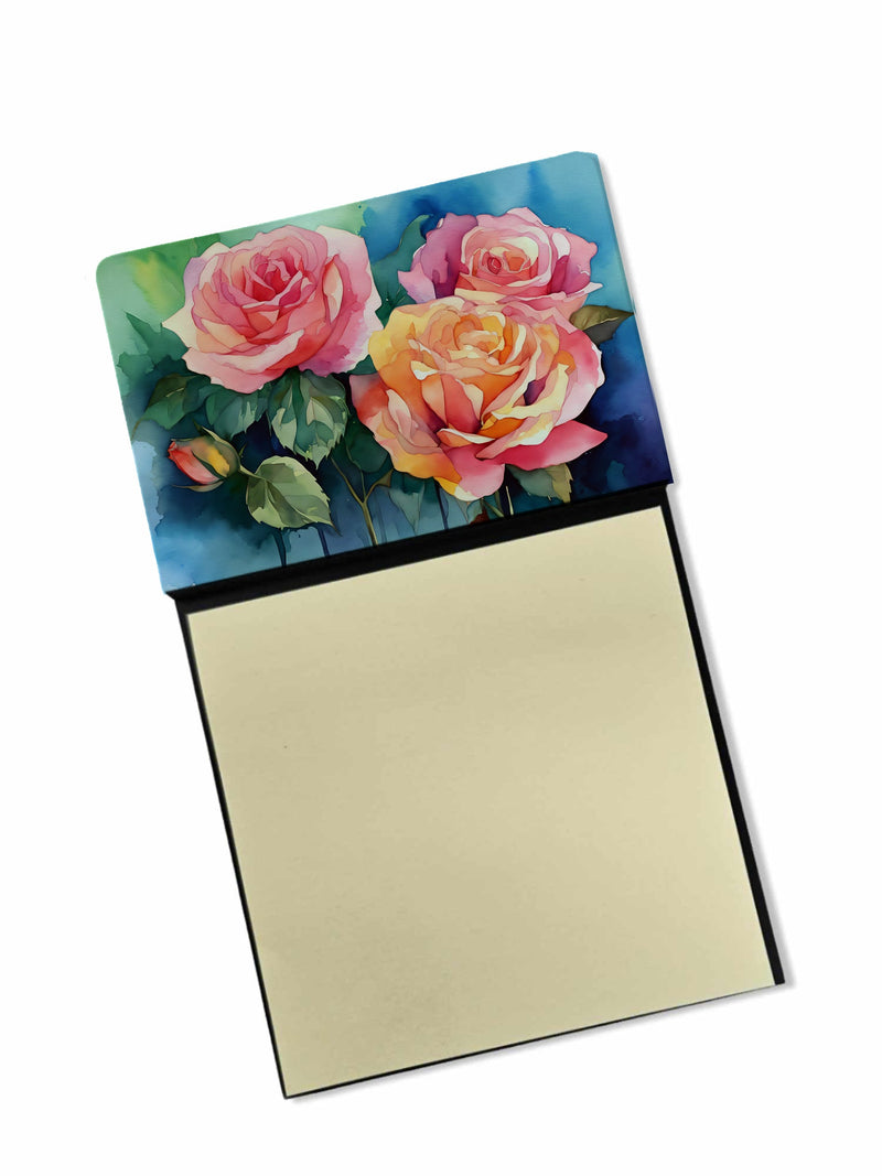 New York Roses in Watercolor Sticky Note Holder