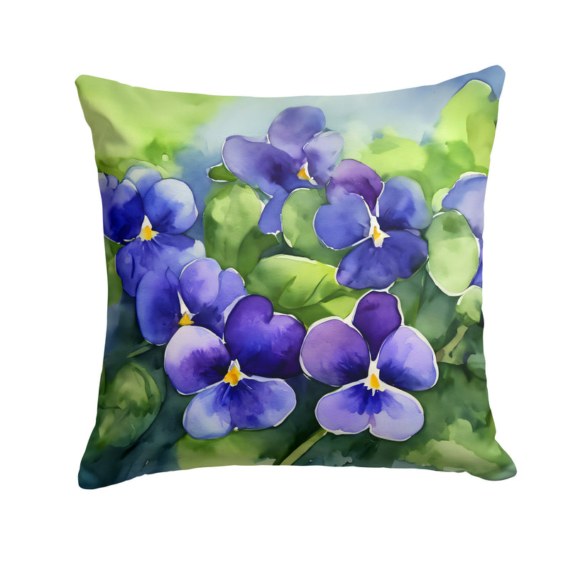 Rhode Island Violets in Watercolor Throw Pillow