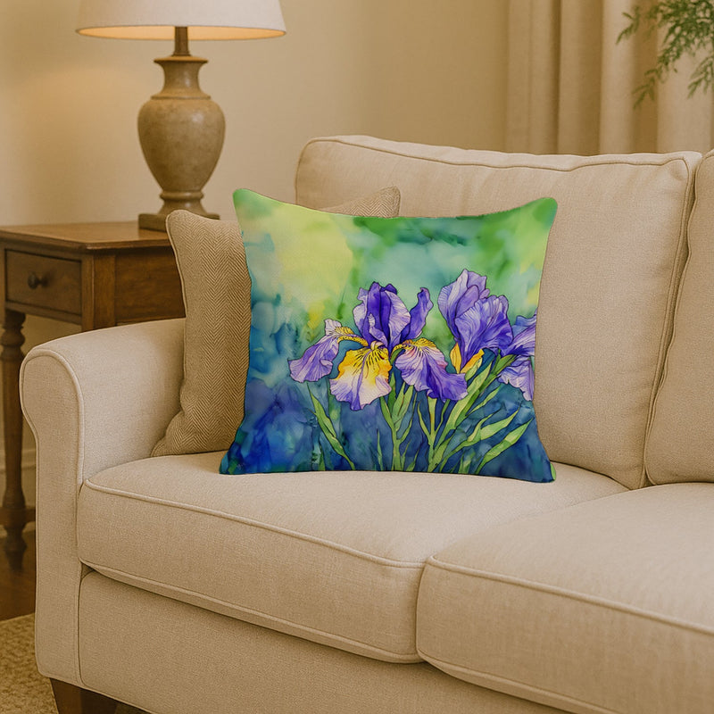Tennessee Iris in Watercolor Throw Pillow