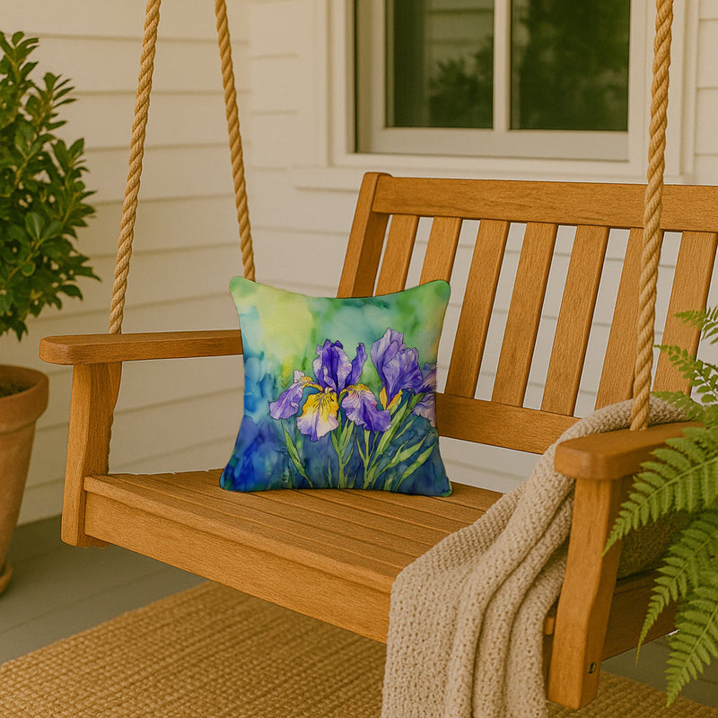 Tennessee Iris in Watercolor Throw Pillow