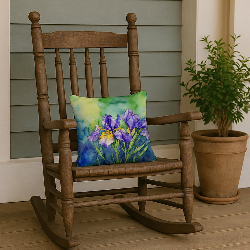 Tennessee Iris in Watercolor Throw Pillow