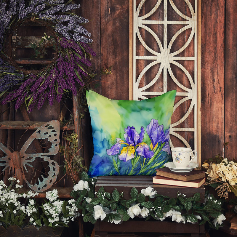 Tennessee Iris in Watercolor Throw Pillow