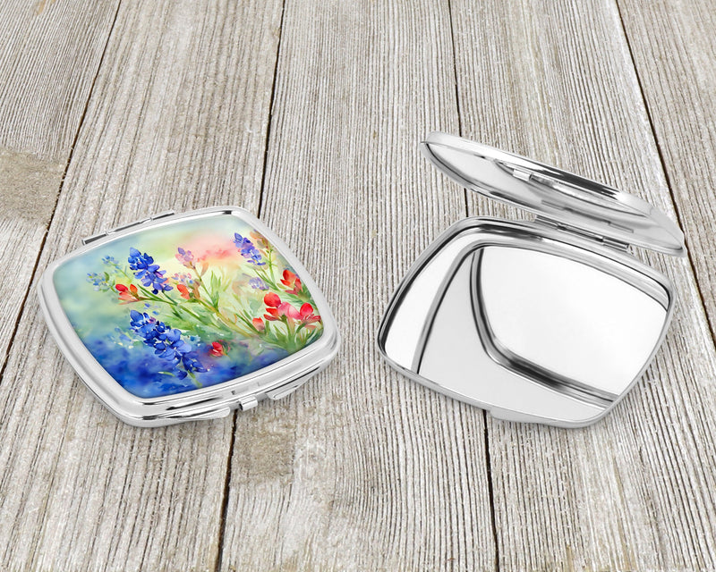 Texas Bluebonnets in Watercolor Compact Mirror