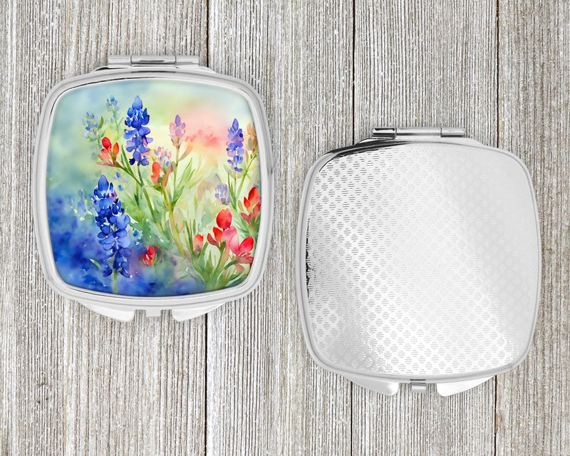 Texas Bluebonnets in Watercolor Compact Mirror