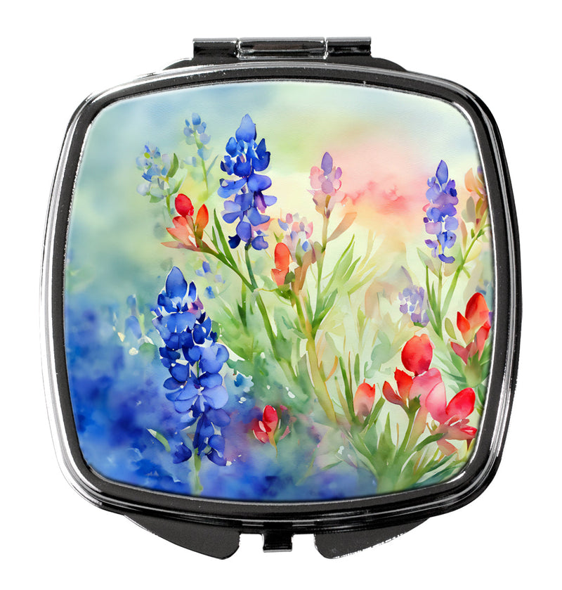 Texas Bluebonnets in Watercolor Compact Mirror