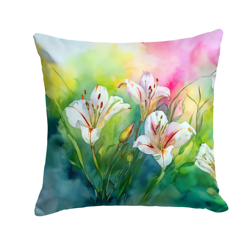 Utah Sego Lilies in Watercolor Throw Pillow