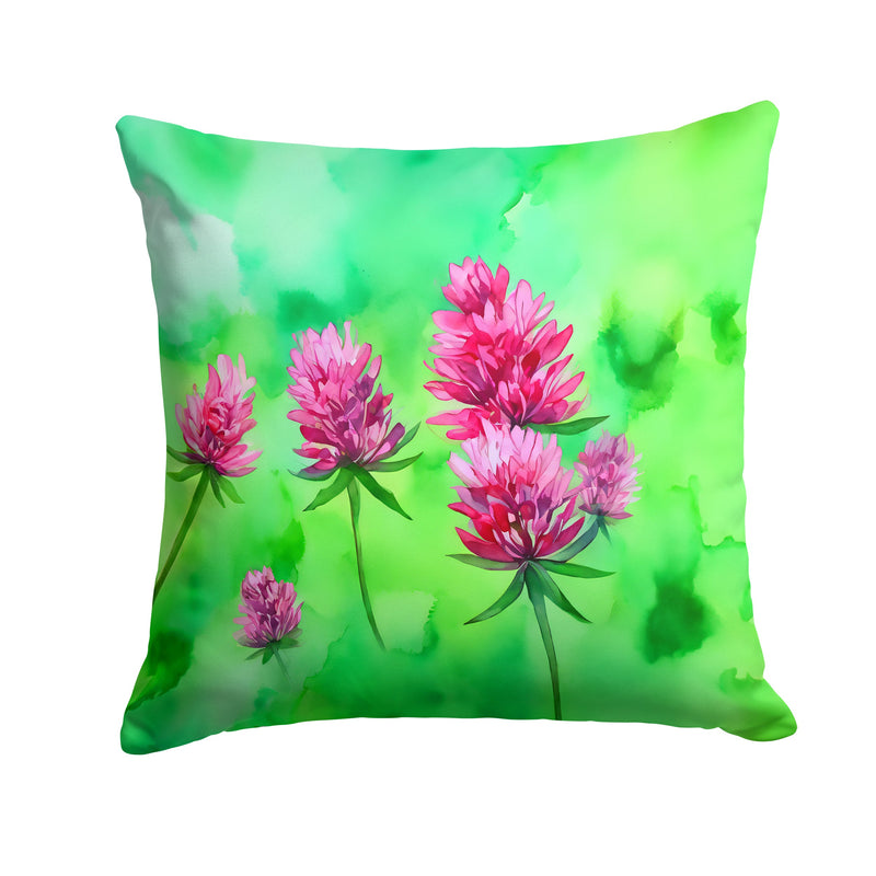 Vermont Red Clover in Watercolor Throw Pillow