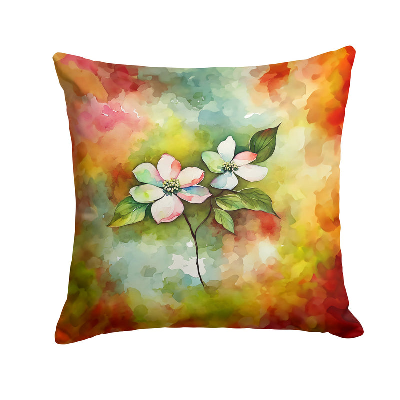 Virginia American Dogwood in Watercolor Throw Pillow
