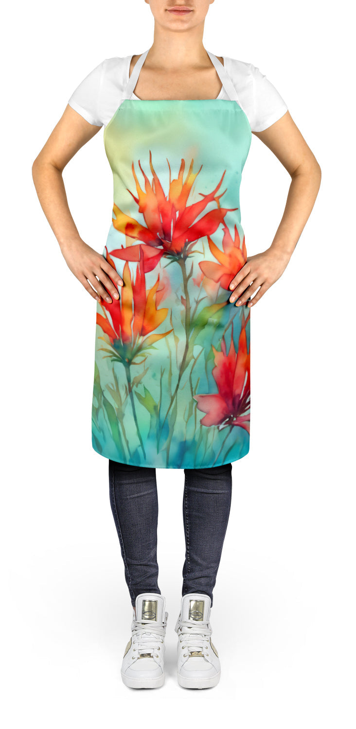 Wyoming Indian Paintbrush in Watercolor Apron