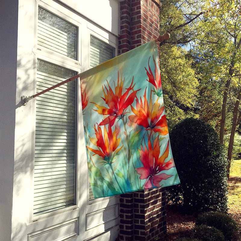 Wyoming Indian Paintbrush in Watercolor House Flag