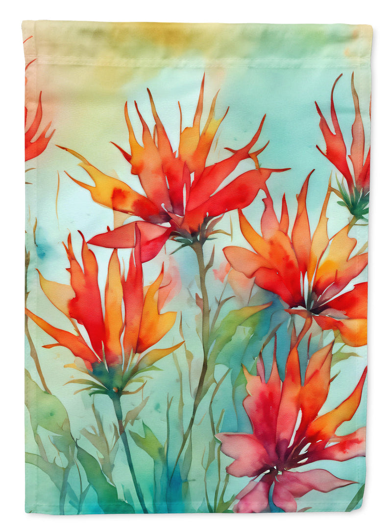 Wyoming Indian Paintbrush in Watercolor House Flag