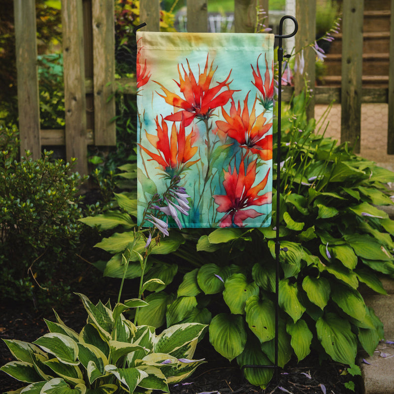 Wyoming Indian Paintbrush in Watercolor Garden Flag