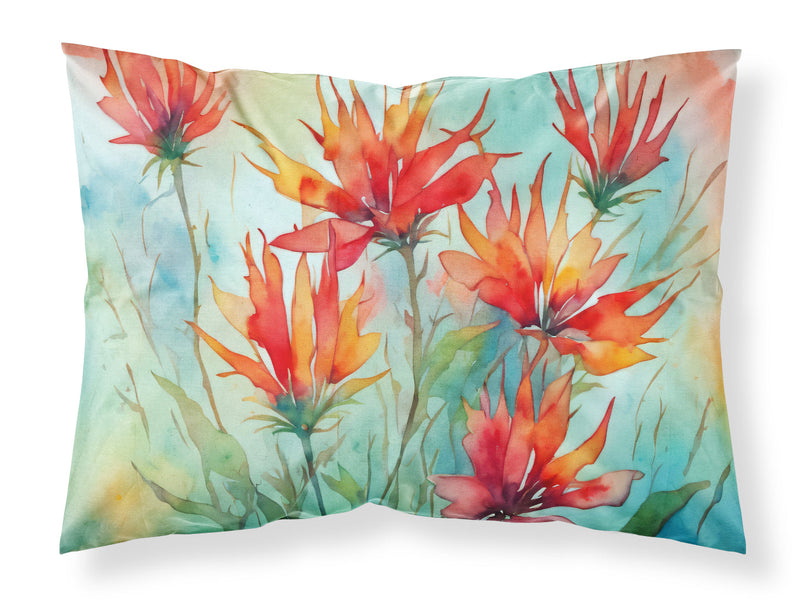 Wyoming Indian Paintbrush in Watercolor Fabric Standard Pillowcase