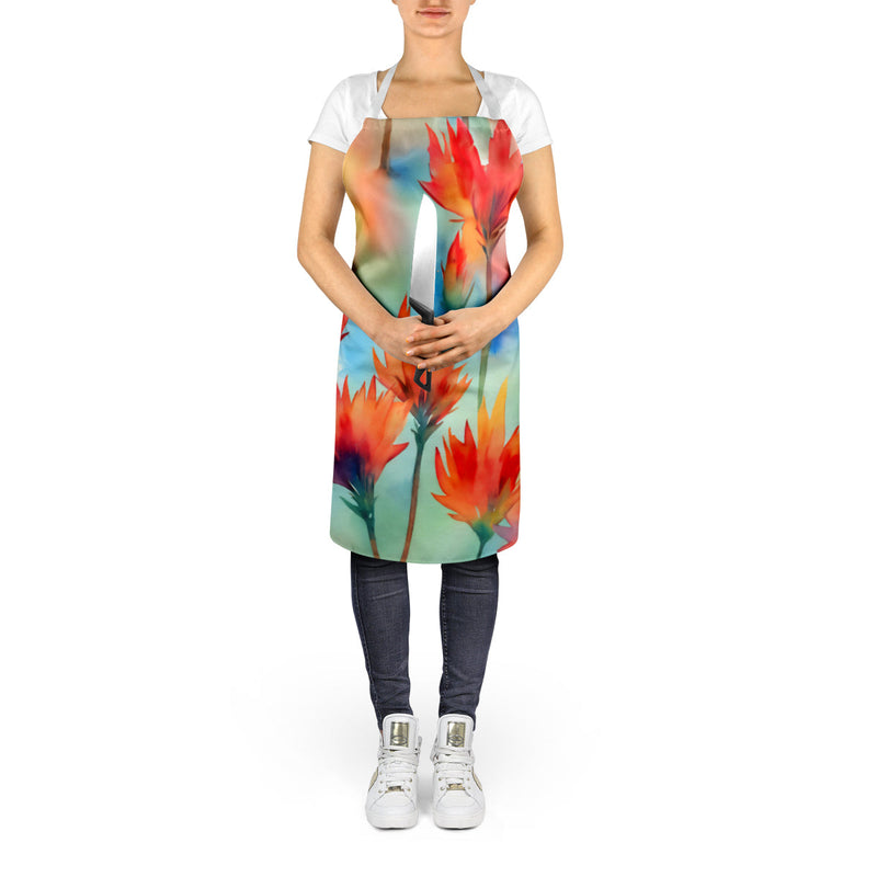 Wyoming Indian Paintbrush in Watercolor Apron