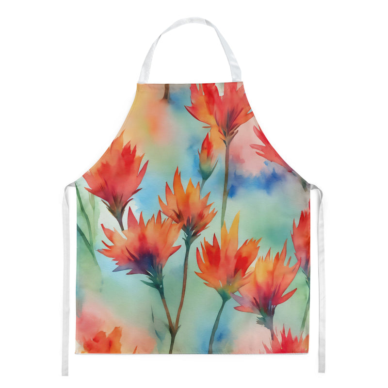 Wyoming Indian Paintbrush in Watercolor Apron