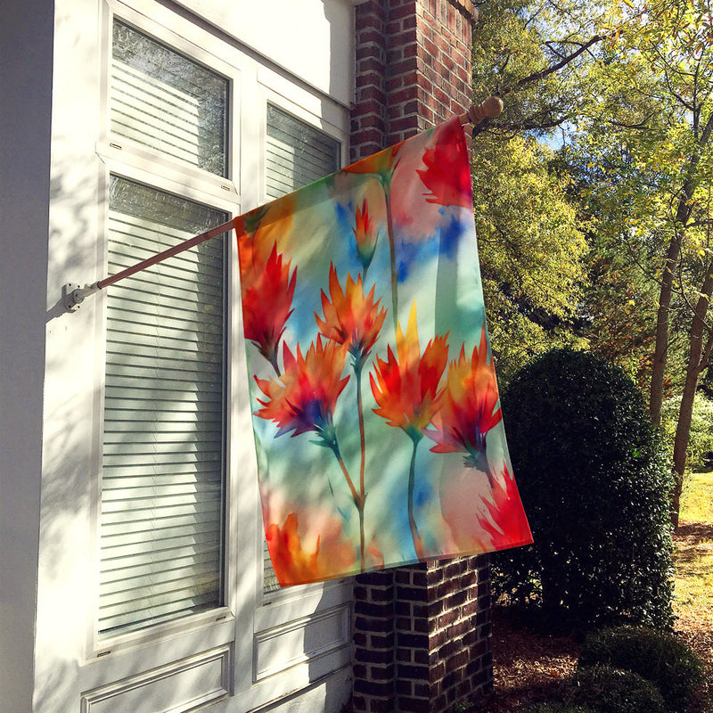 Wyoming Indian Paintbrush in Watercolor House Flag