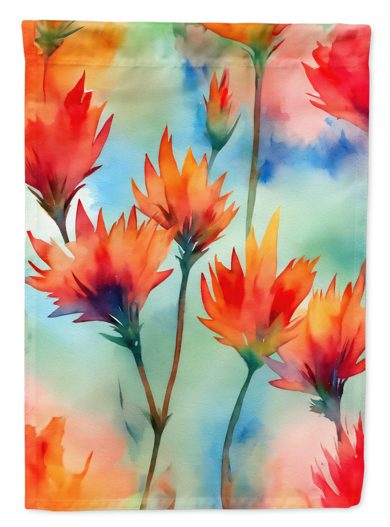 Wyoming Indian Paintbrush in Watercolor House Flag