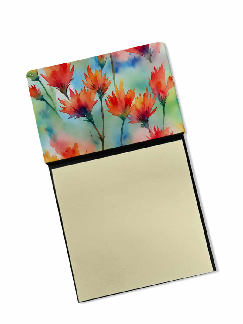 Wyoming Indian Paintbrush in Watercolor Sticky Note Holder