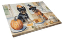 Affenpinscher Fall Kitchen Pumpkins Glass Cutting Boards – Durable, Decorative Kitchen Art Large