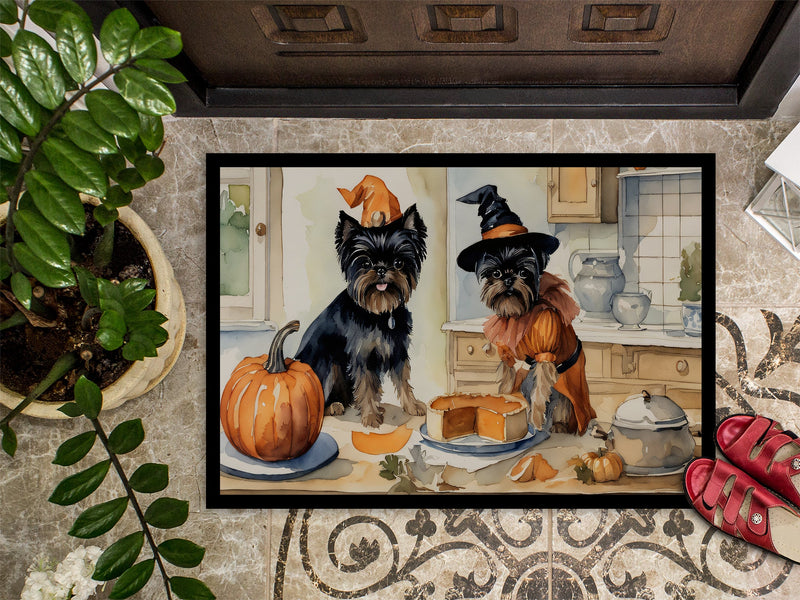 Affenpinscher Fall Kitchen Pumpkins Doormat 18x27