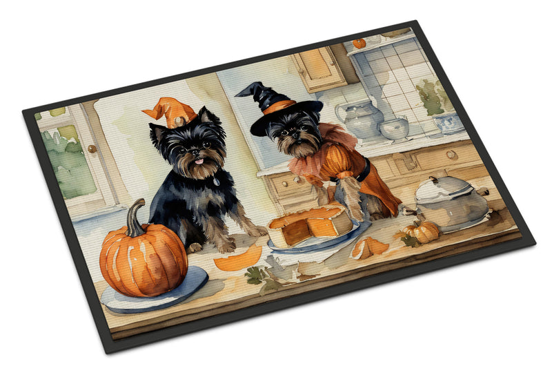 Affenpinscher Fall Kitchen Pumpkins Doormat 18x27