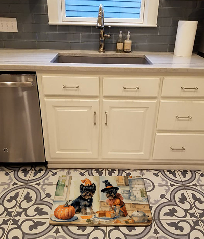 Affenpinscher Fall Kitchen Pumpkins Memory Foam Kitchen Mat