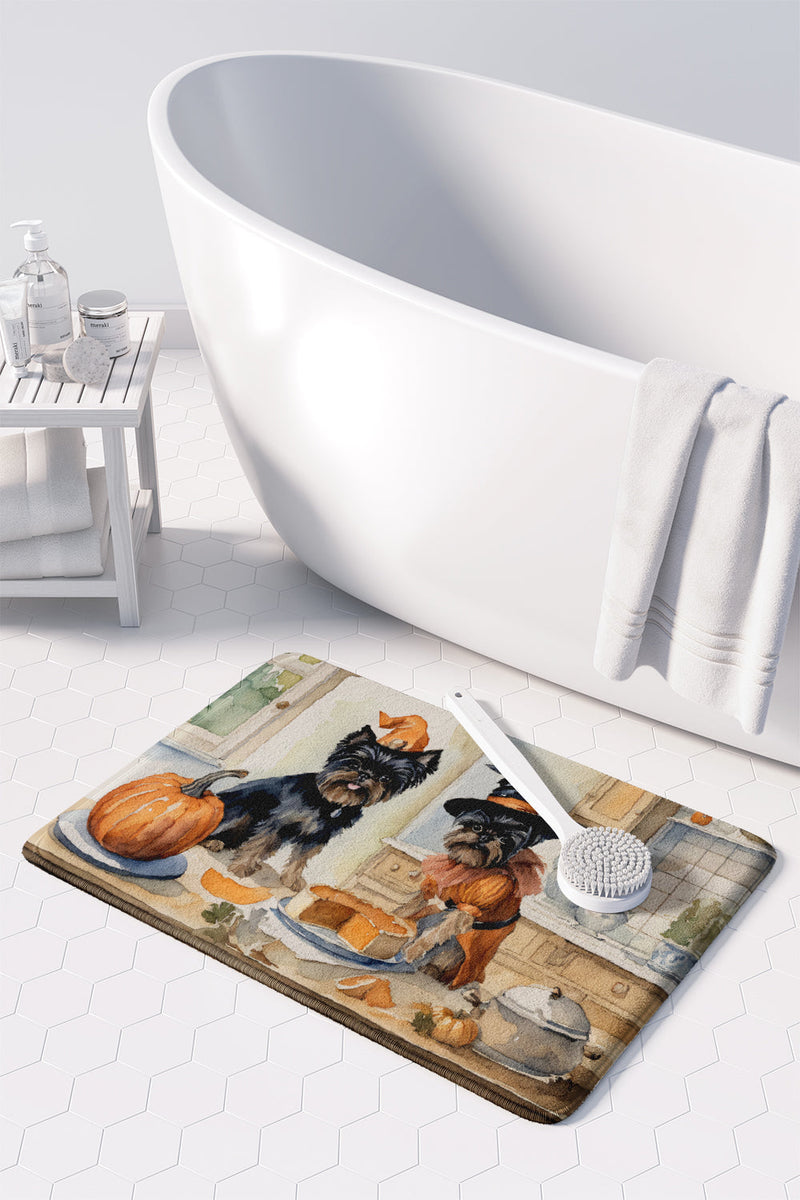 Affenpinscher Fall Kitchen Pumpkins Memory Foam Kitchen Mat