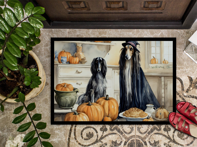 Afghan Hound Fall Kitchen Pumpkins Indoor or Outdoor Mat 24x36