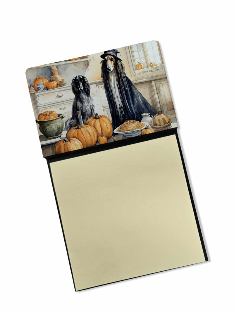 Afghan Hound Fall Kitchen Pumpkins Sticky Note Holder