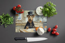 Airedale Terrier Fall Kitchen Pumpkins Glass Cutting Boards – Durable, Decorative Kitchen Art Large