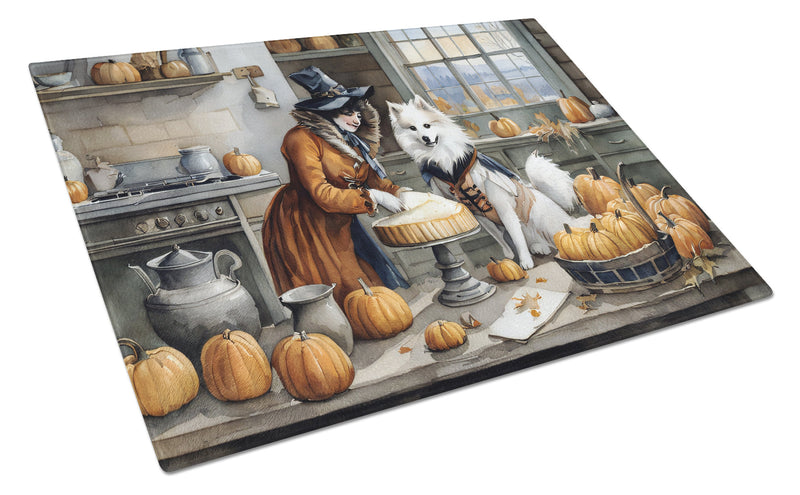 American Eskimo Fall Kitchen Pumpkins Glass Cutting Boards – Durable, Decorative Kitchen Art Large