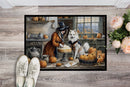 American Eskimo Fall Kitchen Pumpkins Doormat -  18x27 Decorative Floor Mat – Indoor/Outdoor Rug