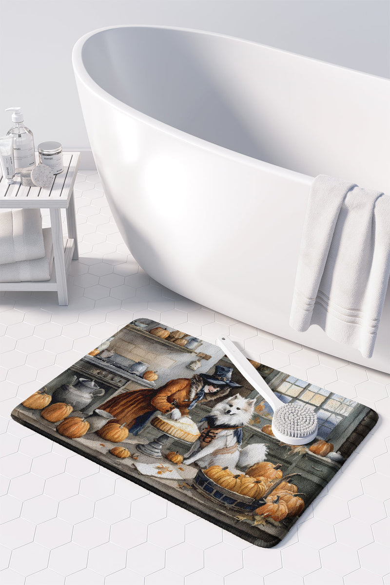 American Eskimo Fall Kitchen Pumpkins Memory Foam Kitchen Mat