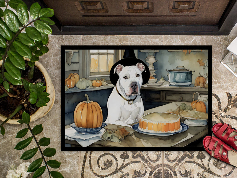 Pit Bull Terrier Fall Kitchen Pumpkins Doormat 18x27