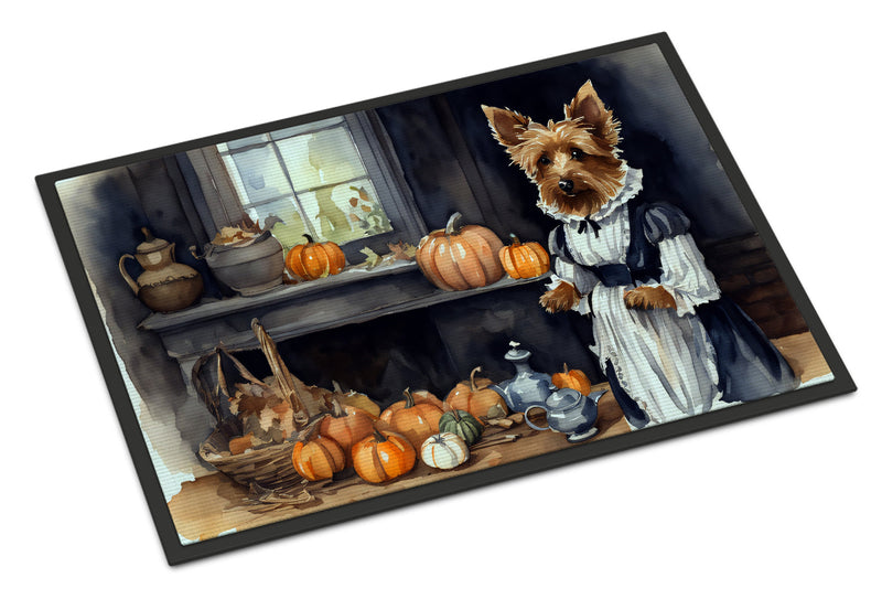 Australian Terrier Fall Kitchen Pumpkins Indoor or Outdoor Mat 24x36