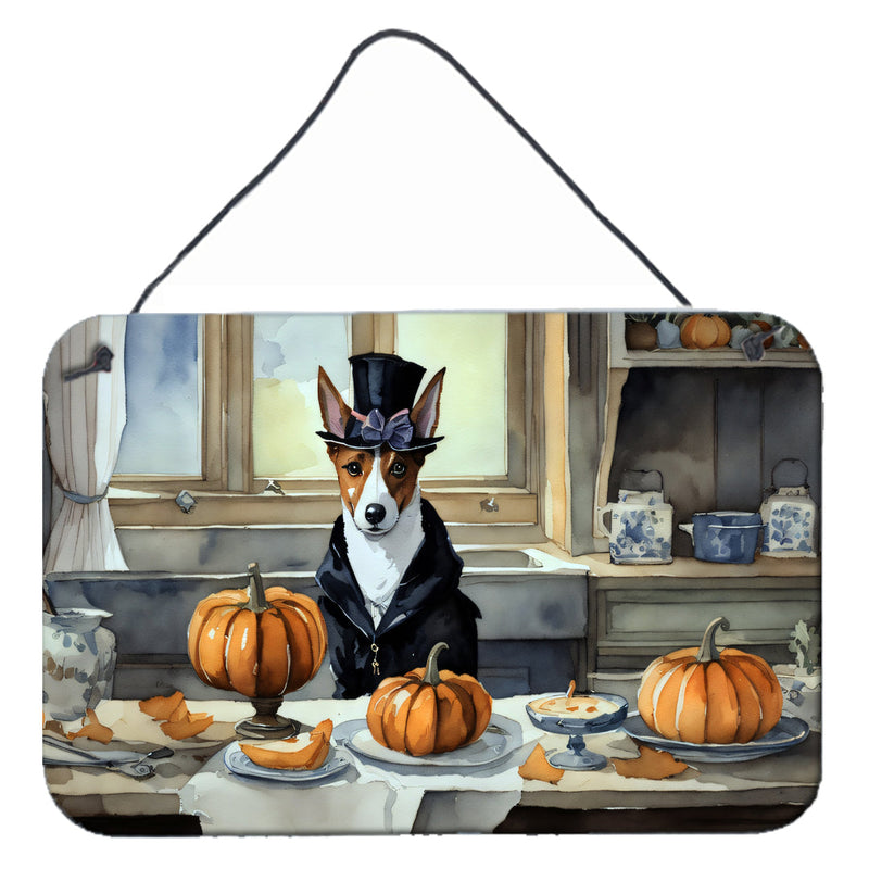 Basenji Fall Kitchen Pumpkins Wall or Door Hanging Prints