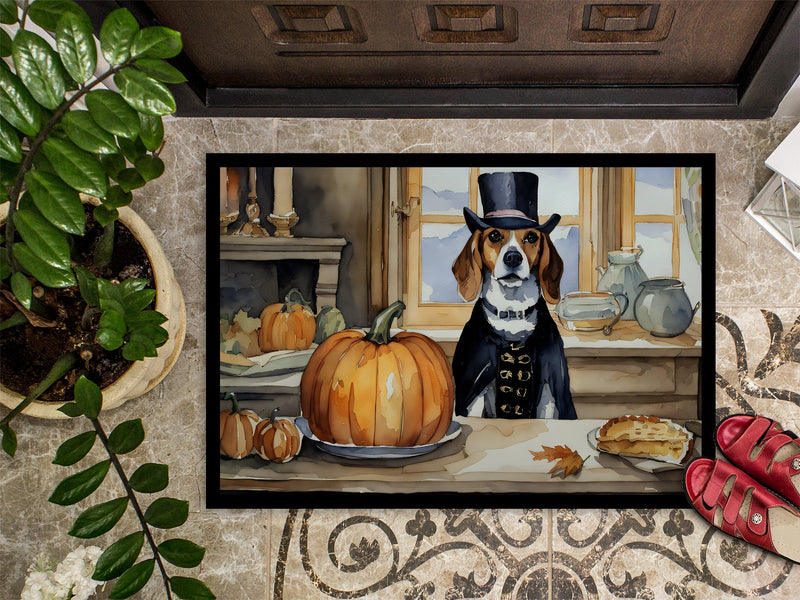 Beagle Fall Kitchen Pumpkins Indoor or Outdoor Mat 24x36