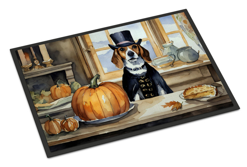 Beagle Fall Kitchen Pumpkins Indoor or Outdoor Mat 24x36