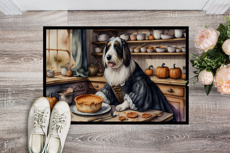 Bearded Collie Fall Kitchen Pumpkins Indoor or Outdoor Mat 24x36