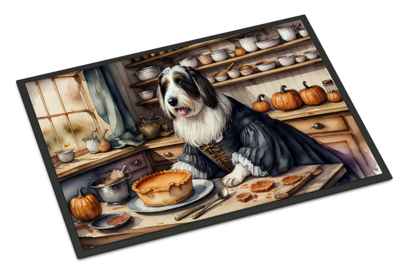 Bearded Collie Fall Kitchen Pumpkins Indoor or Outdoor Mat 24x36