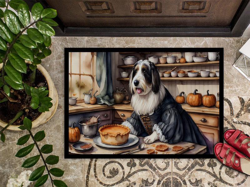 Bearded Collie Fall Kitchen Pumpkins Doormat 18x27