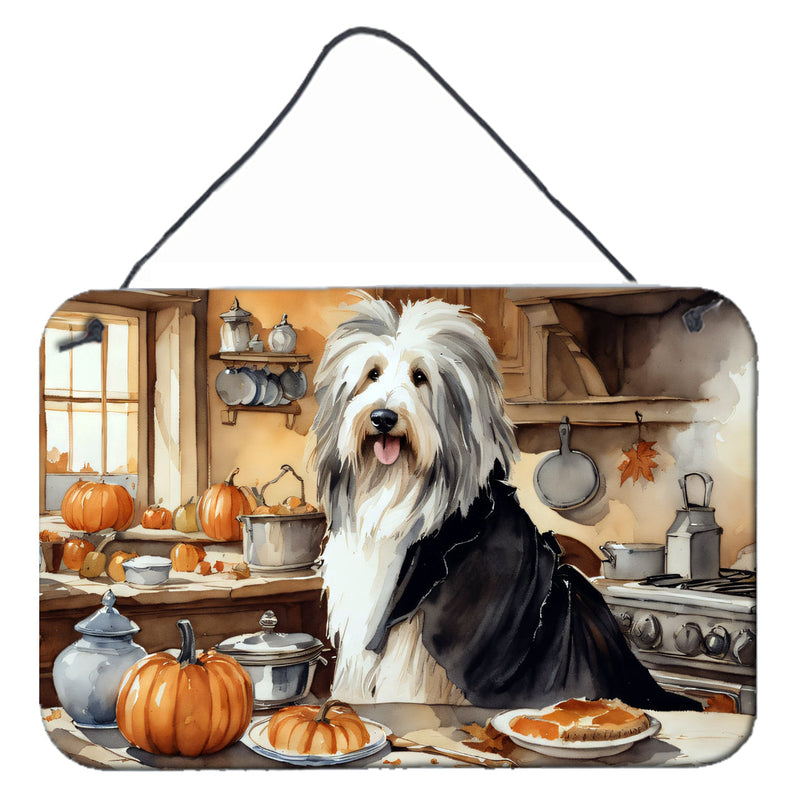 Bearded Collie Fall Kitchen Pumpkins Wall or Door Hanging Prints