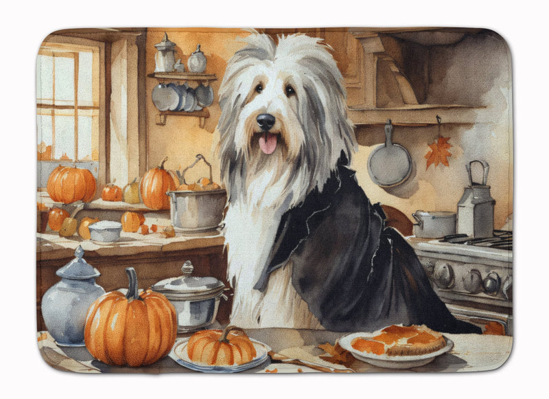 Bearded Collie Fall Kitchen Pumpkins Memory Foam Kitchen Mat