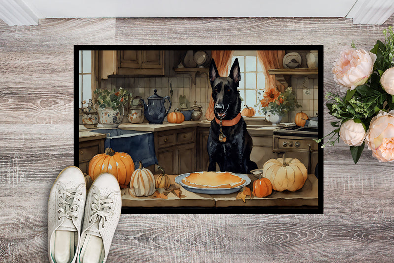 Belgian Malinois Fall Kitchen Pumpkins Indoor or Outdoor Mat 24x36